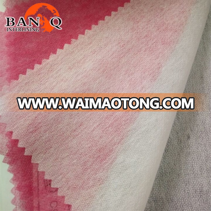 High quality Paste dot fashion wear color interlining/polyester+nylon non woven fusible interlining fabric