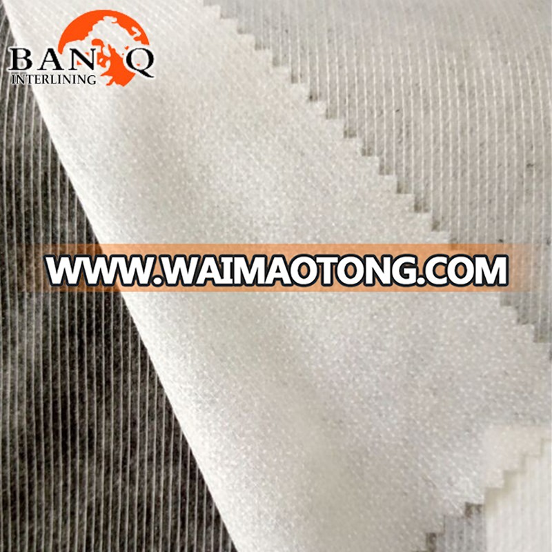 wholesale Nylon weft insert nonwoven fusible interlining fabric in the apparel